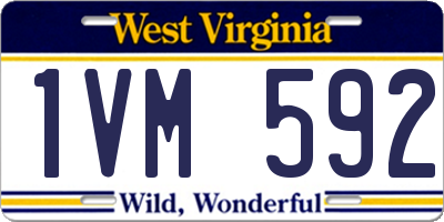 WV license plate 1VM592