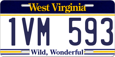 WV license plate 1VM593