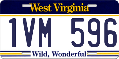 WV license plate 1VM596