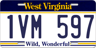 WV license plate 1VM597