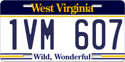 WV license plate 1VM607