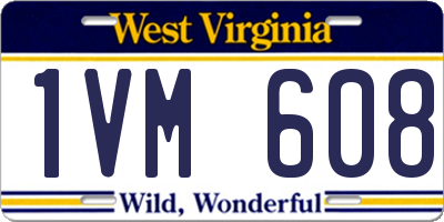 WV license plate 1VM608