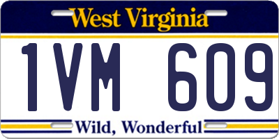 WV license plate 1VM609