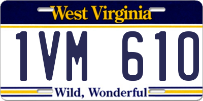 WV license plate 1VM610
