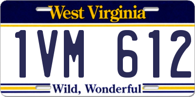 WV license plate 1VM612