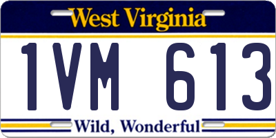 WV license plate 1VM613