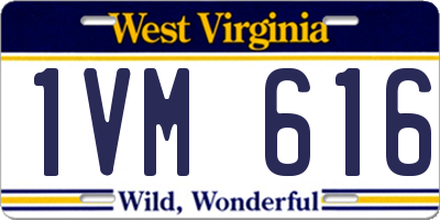 WV license plate 1VM616