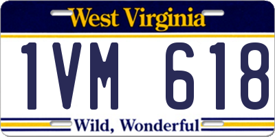 WV license plate 1VM618