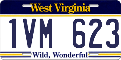 WV license plate 1VM623