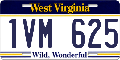 WV license plate 1VM625