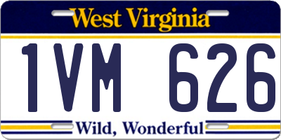 WV license plate 1VM626