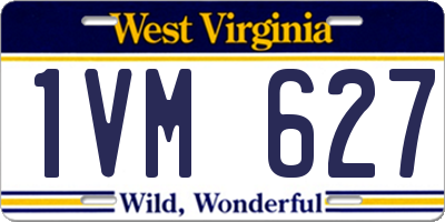 WV license plate 1VM627