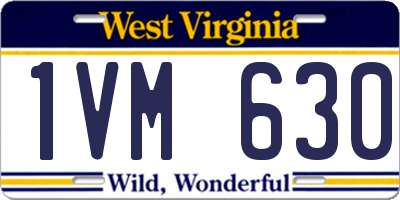 WV license plate 1VM630