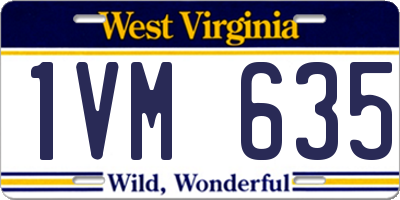 WV license plate 1VM635