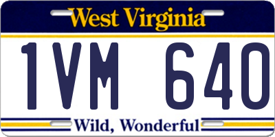 WV license plate 1VM640