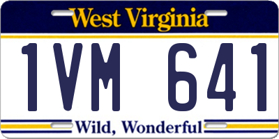 WV license plate 1VM641