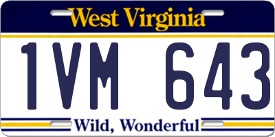 WV license plate 1VM643