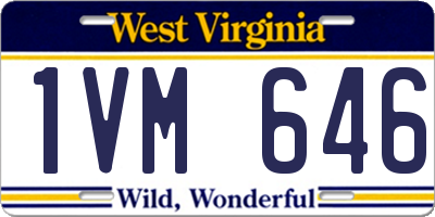 WV license plate 1VM646