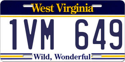 WV license plate 1VM649