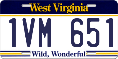 WV license plate 1VM651