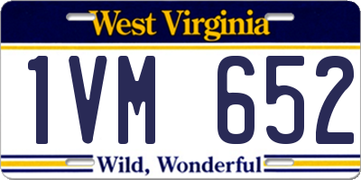WV license plate 1VM652