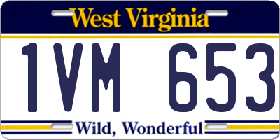 WV license plate 1VM653