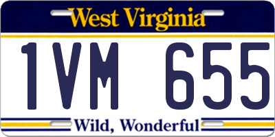 WV license plate 1VM655