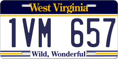 WV license plate 1VM657