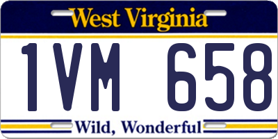 WV license plate 1VM658