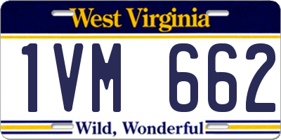WV license plate 1VM662