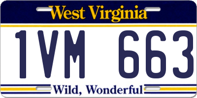 WV license plate 1VM663