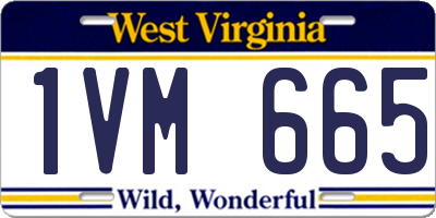 WV license plate 1VM665