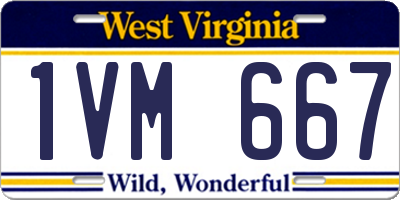 WV license plate 1VM667