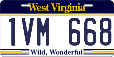 WV license plate 1VM668