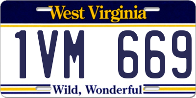 WV license plate 1VM669