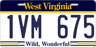 WV license plate 1VM675