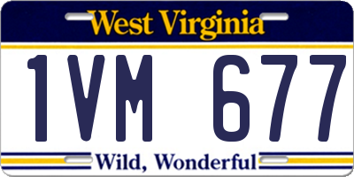 WV license plate 1VM677