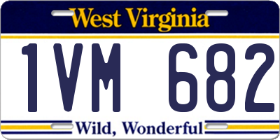 WV license plate 1VM682