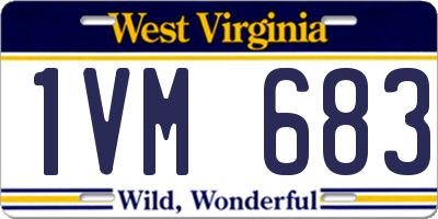 WV license plate 1VM683