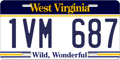 WV license plate 1VM687