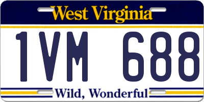 WV license plate 1VM688