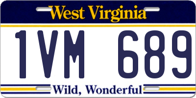 WV license plate 1VM689