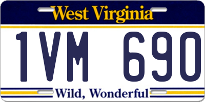 WV license plate 1VM690