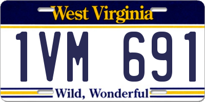WV license plate 1VM691