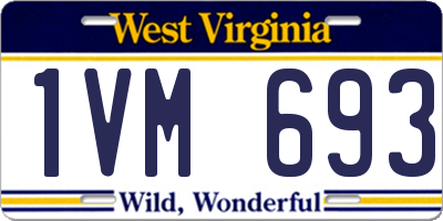 WV license plate 1VM693