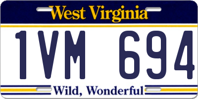 WV license plate 1VM694