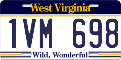 WV license plate 1VM698