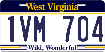 WV license plate 1VM704
