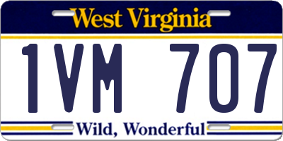WV license plate 1VM707
