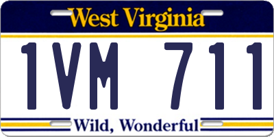 WV license plate 1VM711
